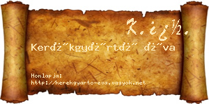 Kerékgyártó Éva névjegykártya