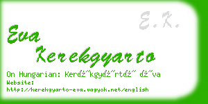 eva kerekgyarto business card